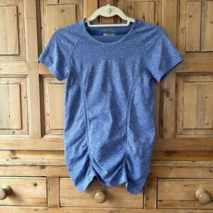 Women's Athleta Small Basic Short Sleeve Blue‎ Shirt Athletic Workout Casual